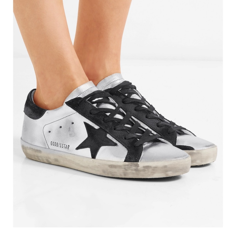 Golden Goose Women's Super Star Metallic Low Top Sneakers